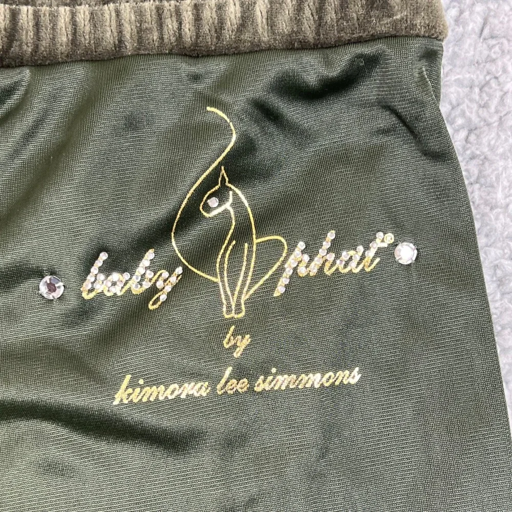 Baby Phat Women's Size S Green Velour Track Pants Athletic Flare Pants VTG NWT